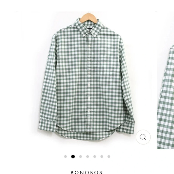 BONOBOS RIVIERA STRETCH SHORT STANDARD FIT PLAID BUTTON-UP SHIRT Medium U0753 - Picture 2 of 15